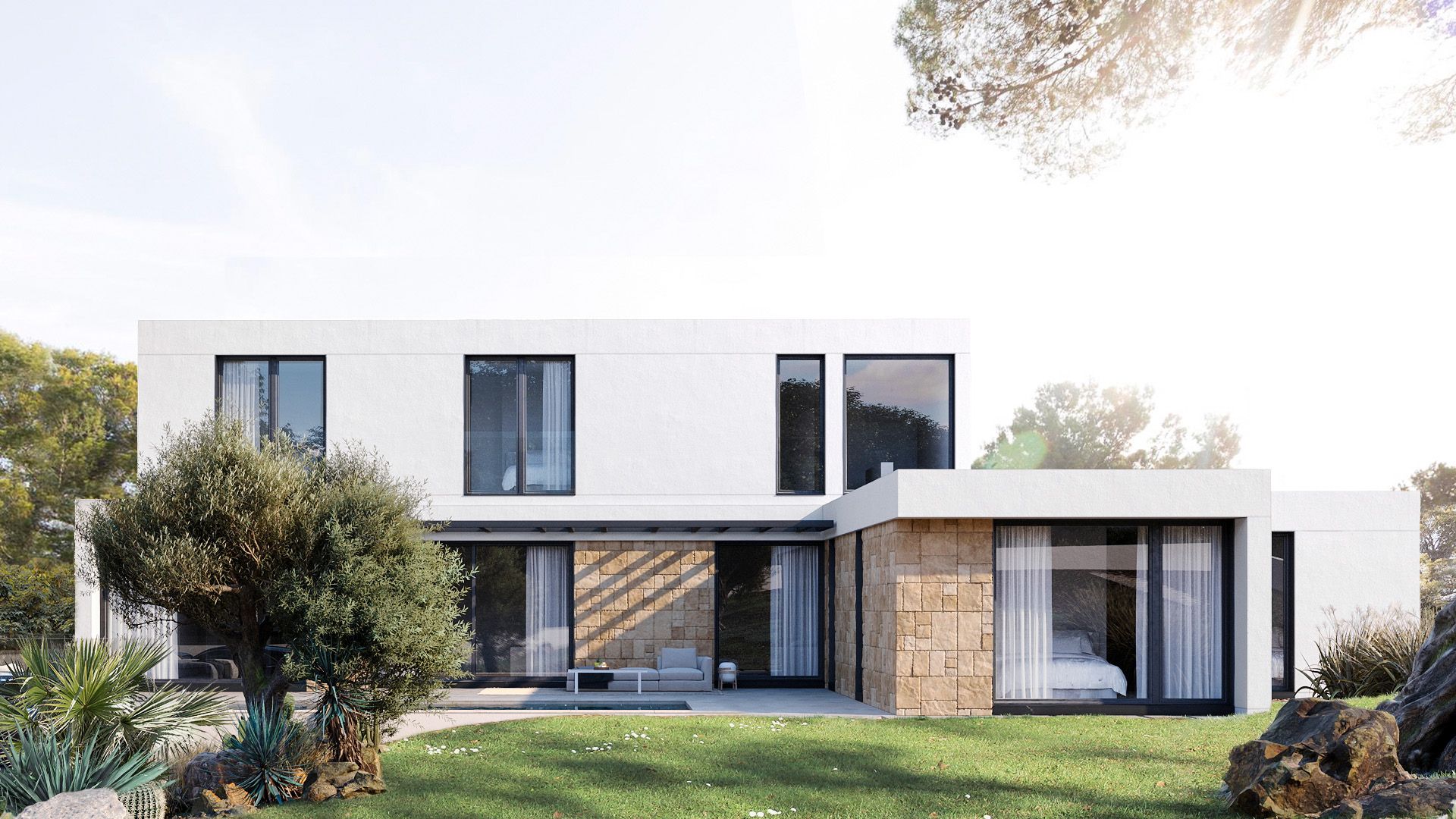 Maison méditerranéenne modulaire modèle Chantilly en France