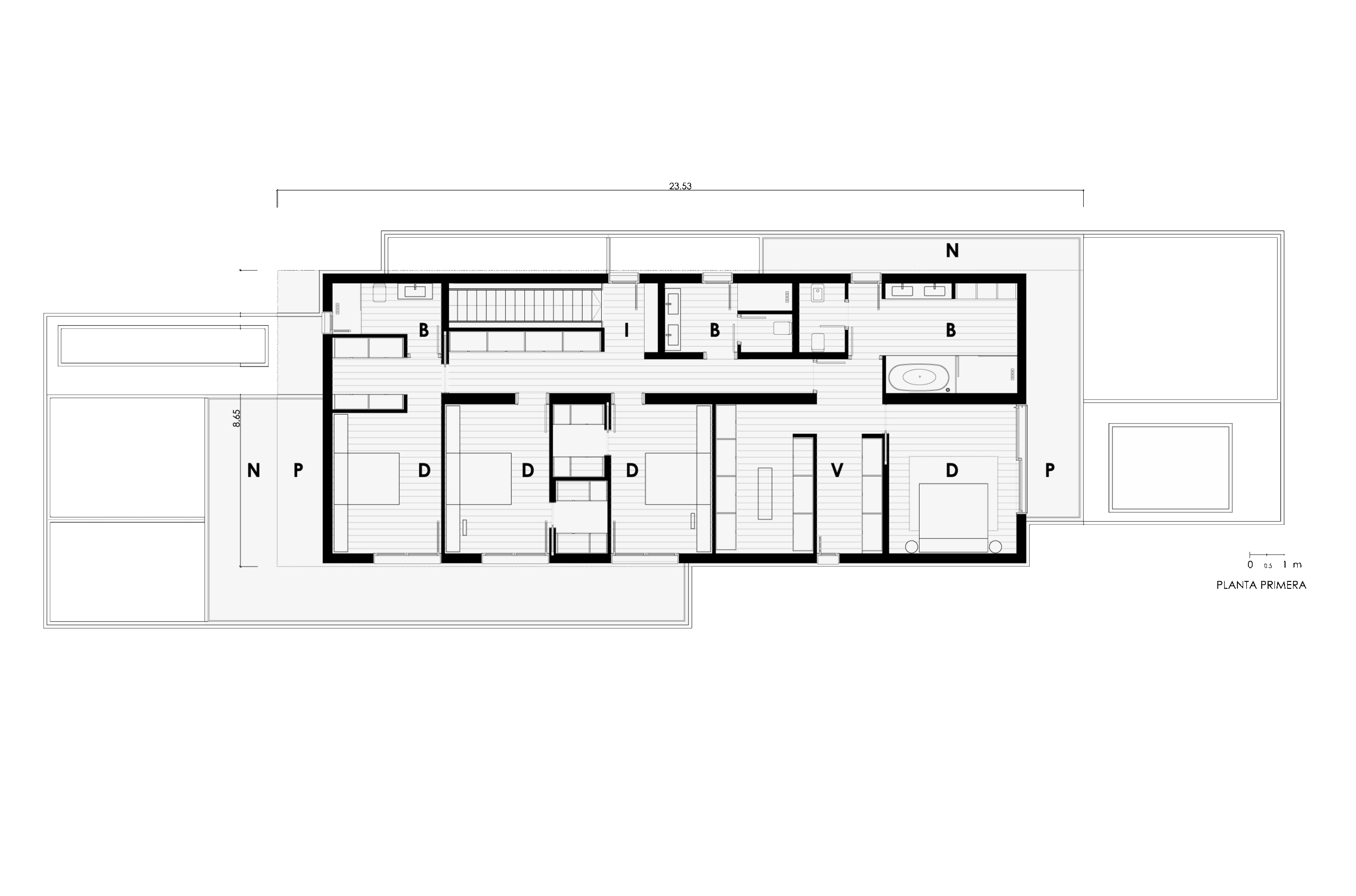 Plans du premier étage de la maison modulaire Villers-sur-Mer