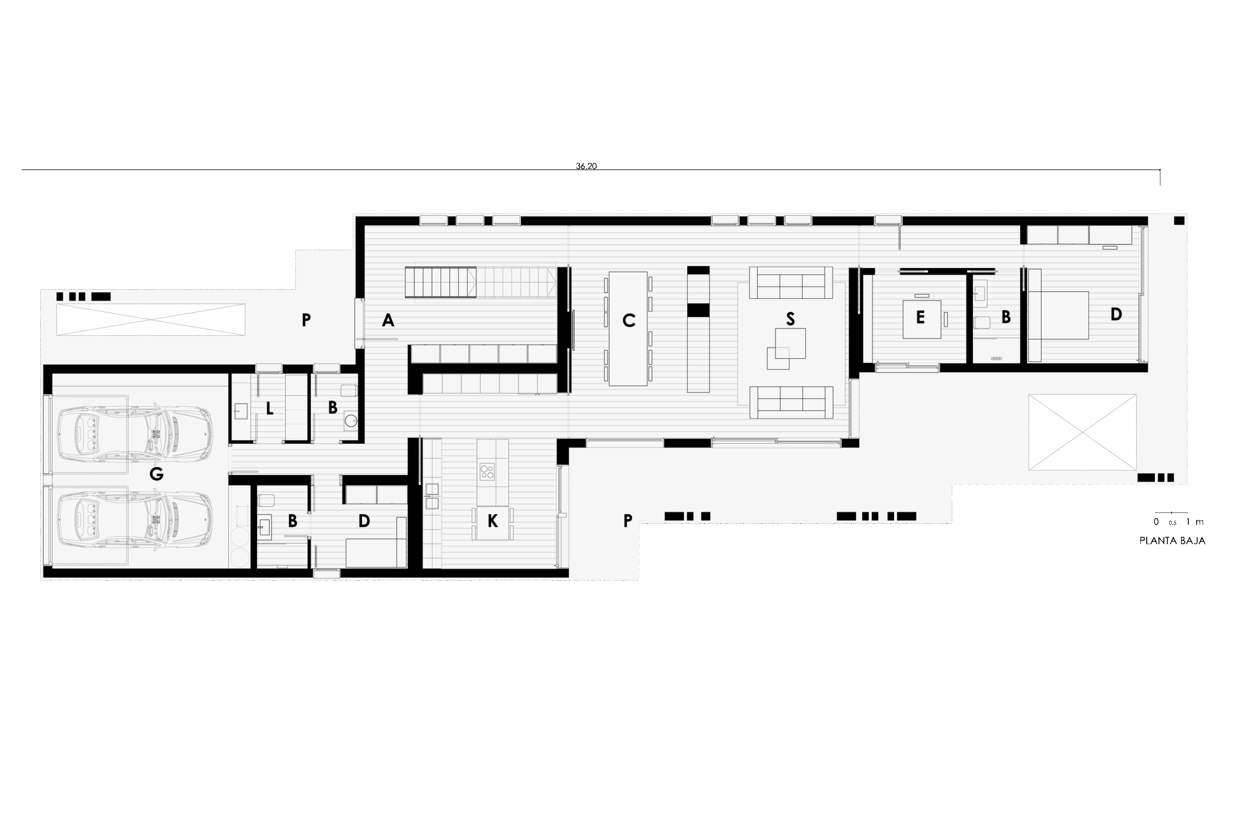 Plans du rez-de-chaussée de la maison modulaire Villers-sur-Mer