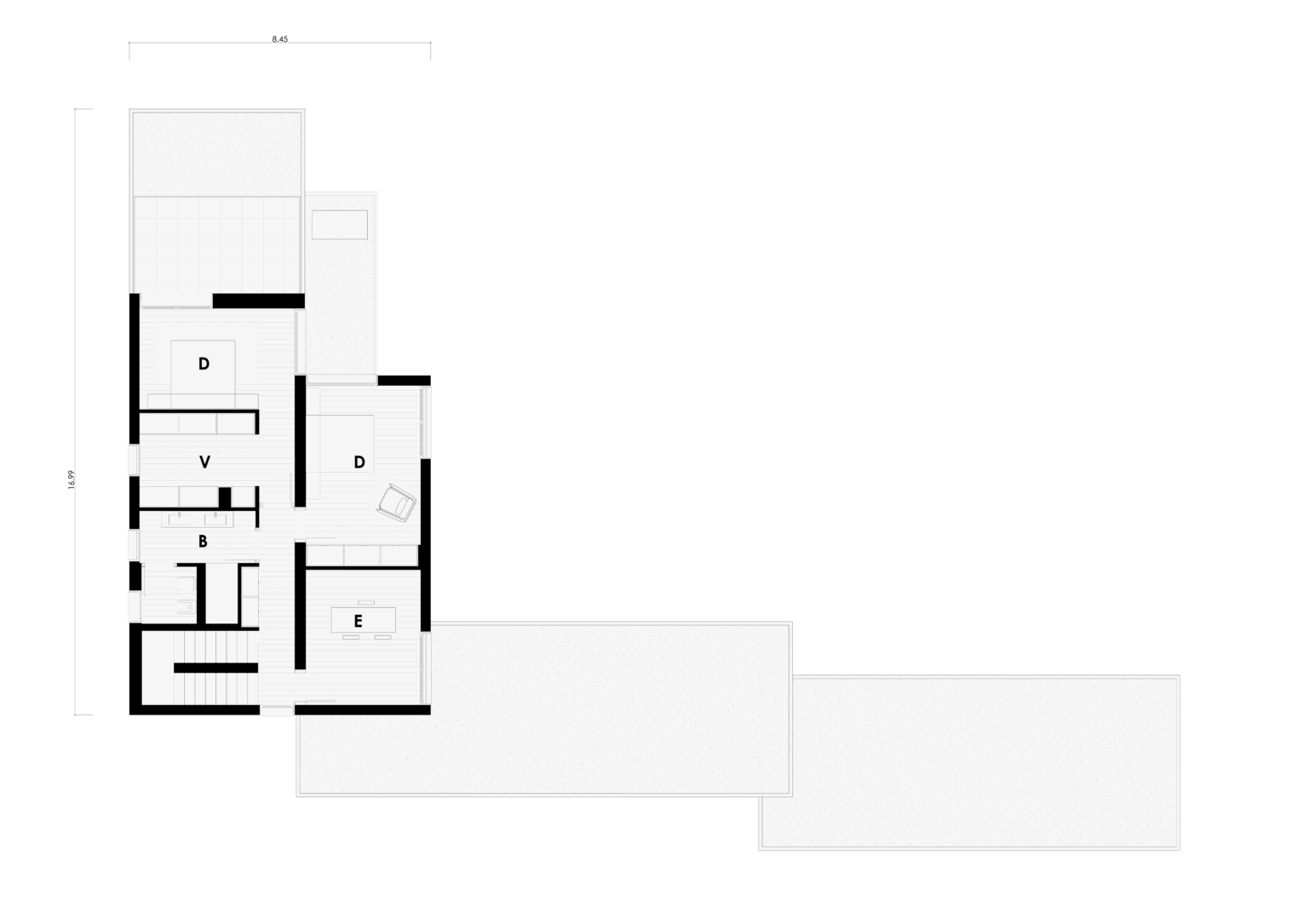 Maison préfabriquée de luxe plan du premier étage