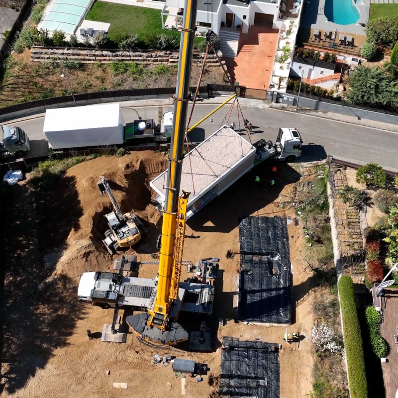 Mise en œuvre des modules de la maison modulaire de luxe