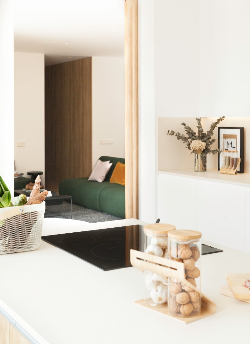 Maison modulaire avec cuisine avec îlot sur mesure