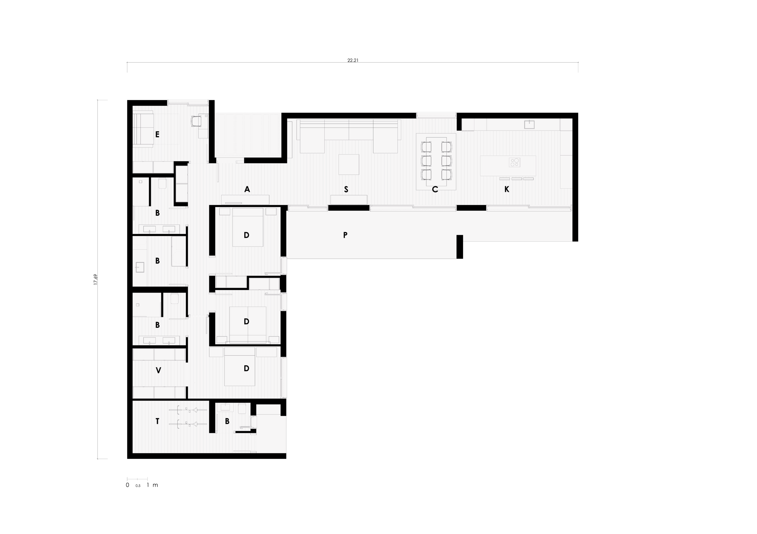 Plans du rez-de-chaussée de la maison préfabriquée