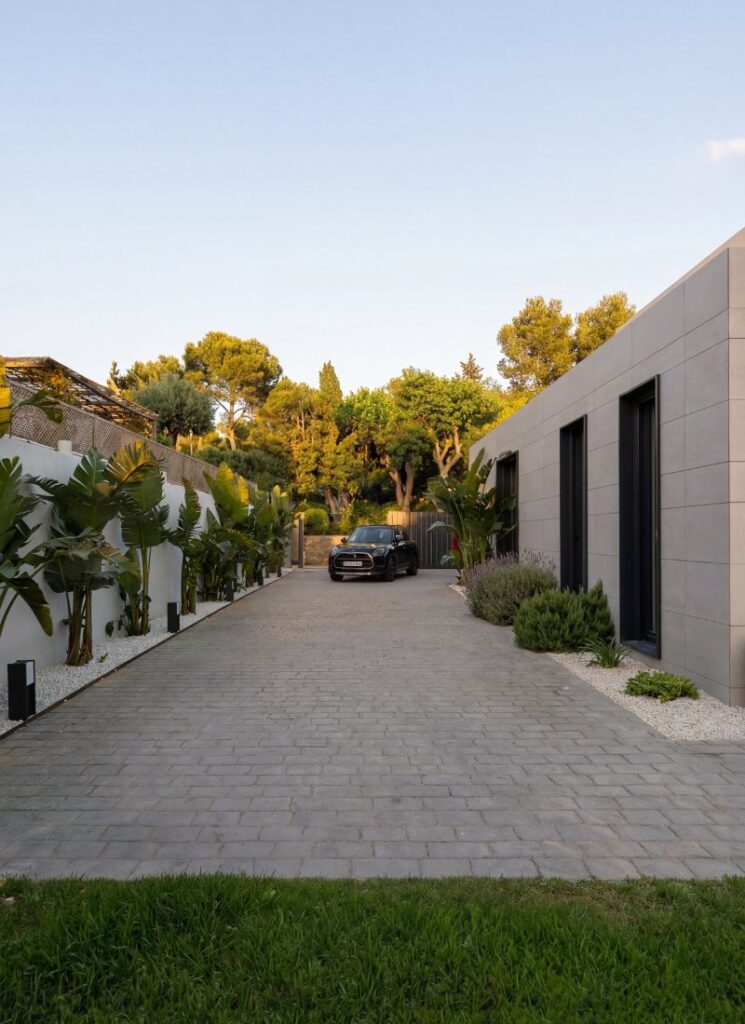 Entreé garage de la maison modulaire