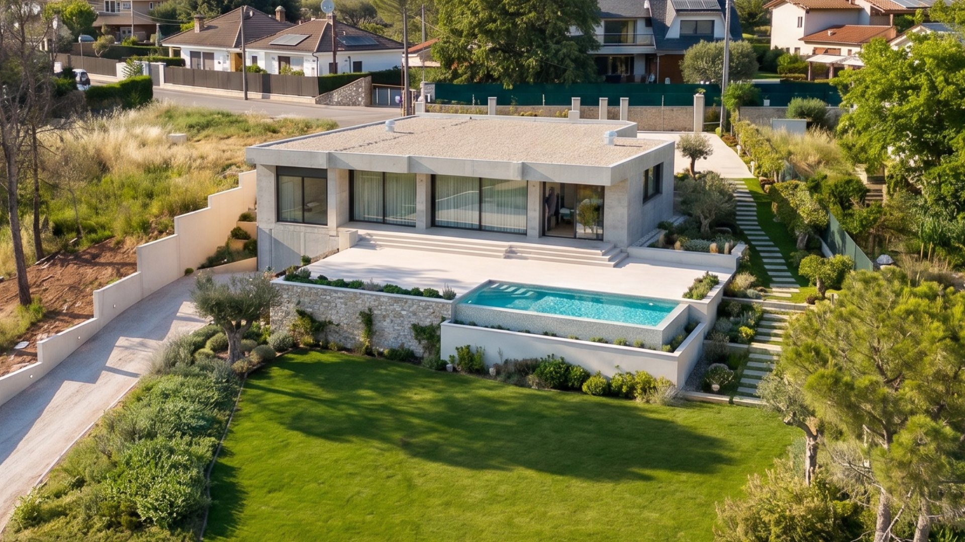 Maison modulaire sur terrain en pente